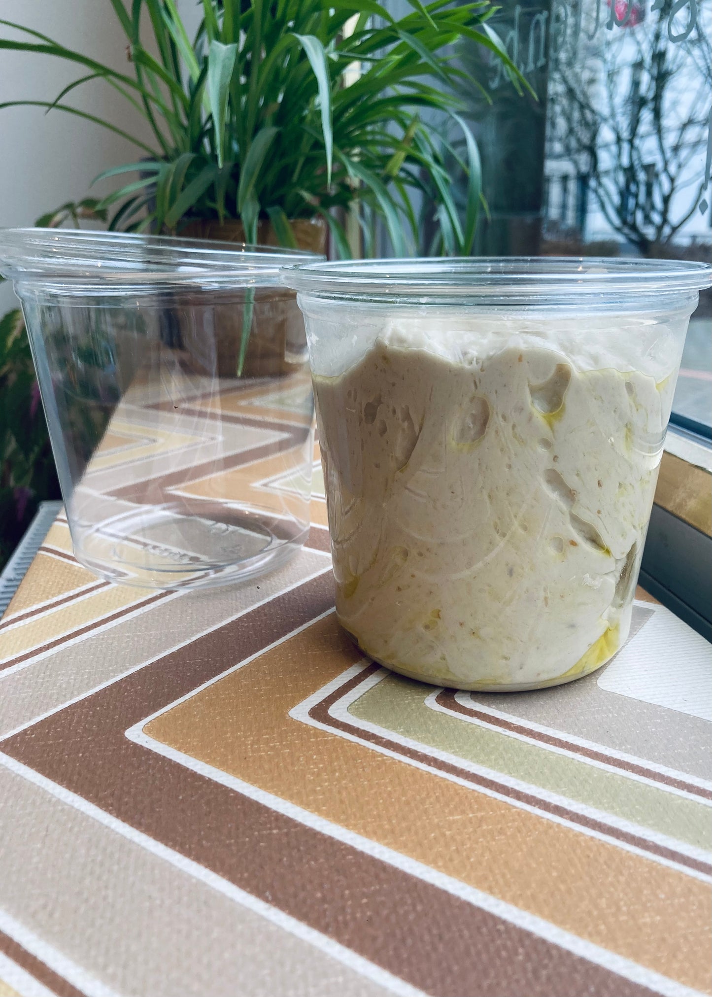 plastic potje + deksel voor pizzadeeg (750ml)